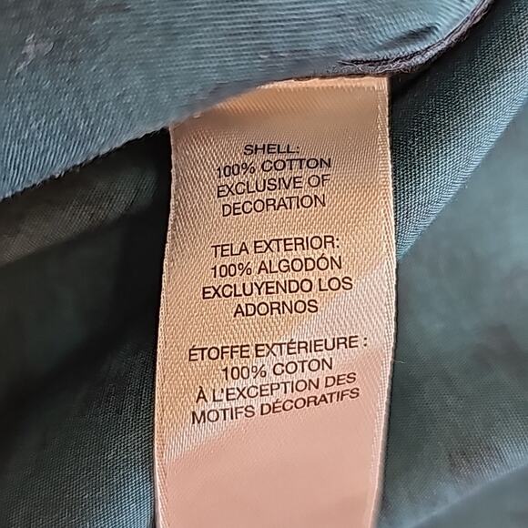 Chico's Womens Sz 16 No Iron Green Geometric 100% Cotton Fairy Button Up Top - Picture 12 of 13